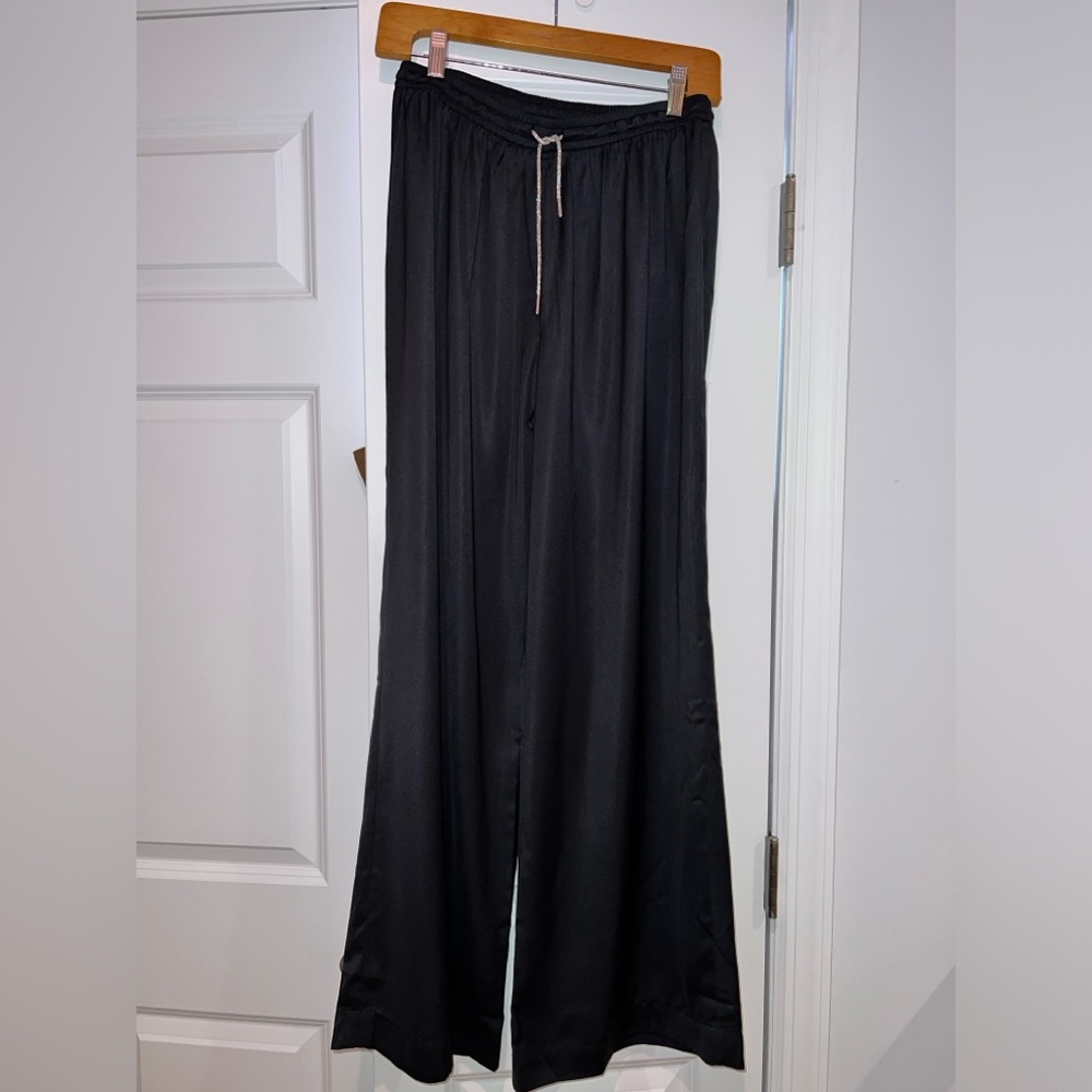 Solid And Striped Diamond Drawstring Satin Pant - image 2